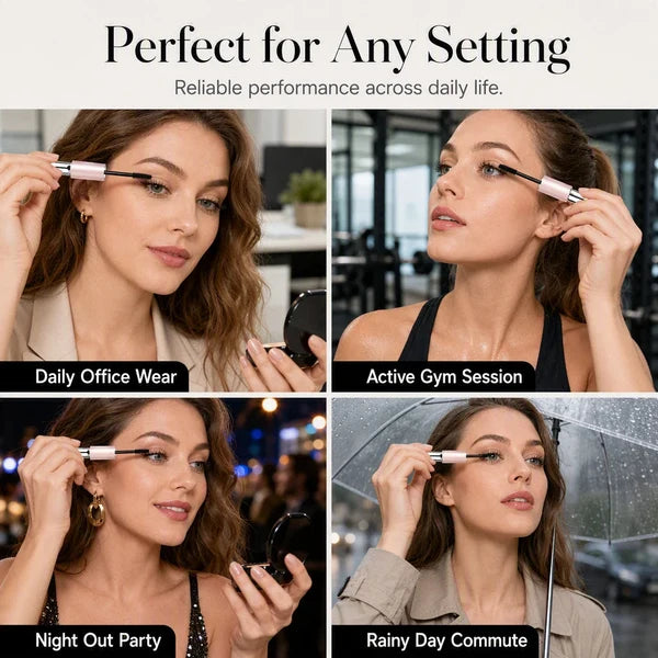 Mascara looks for the office, an active day, an evening out, and rainy weather