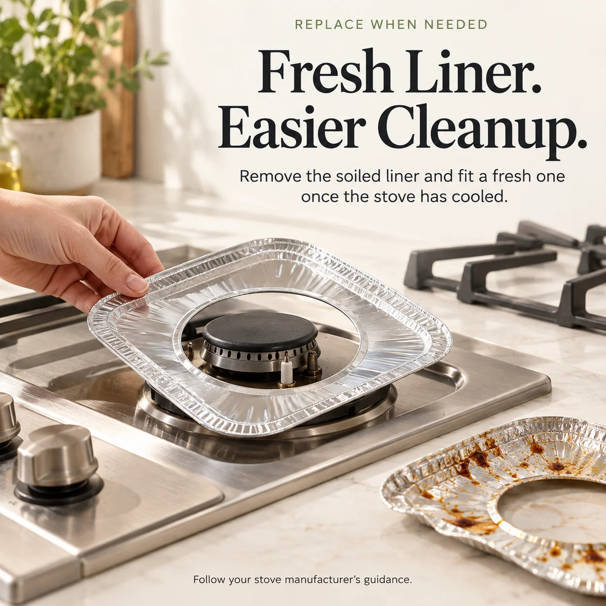 ✨Trim-to-Fit Gas Stove Liners – Less Mess, Less Scrubbing