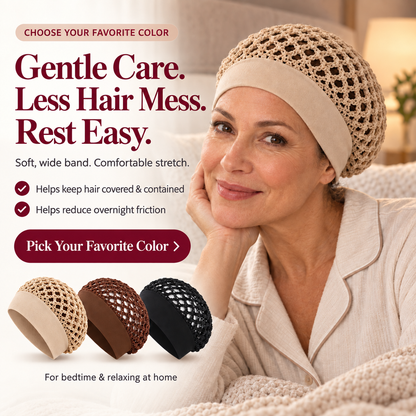 Breathable Sleep Cap with a Soft, Wide Stretch Band