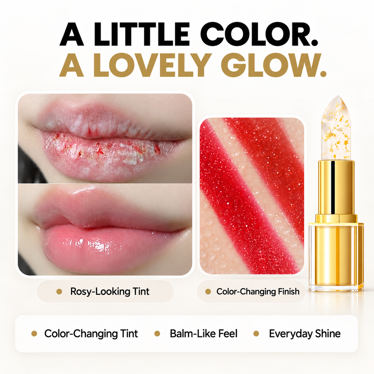 ✨Transferproof Color-Changing Lipstick💄Crystal Clear Color Alchemy 💋 Auto-Tints on Contact!