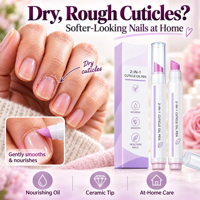 2-in-1 Cuticle Repair Pen – Smooth Dry Cuticles & Create Softer-Looking Nails at Home