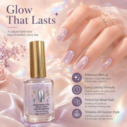 📢📢Buy 1 get 1 free !! ⏰Lilac Glossy Mirror Nail Strengthener
