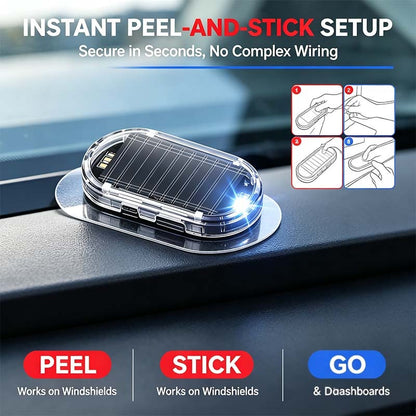 2PCS Solar Powered Fake Car Alarm Light, Auto Light Sensor LED Simulated Security Warning Light🚨