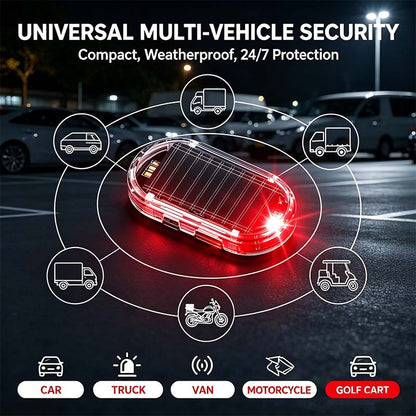 2PCS Solar Powered Fake Car Alarm Light, Auto Light Sensor LED Simulated Security Warning Light🚨