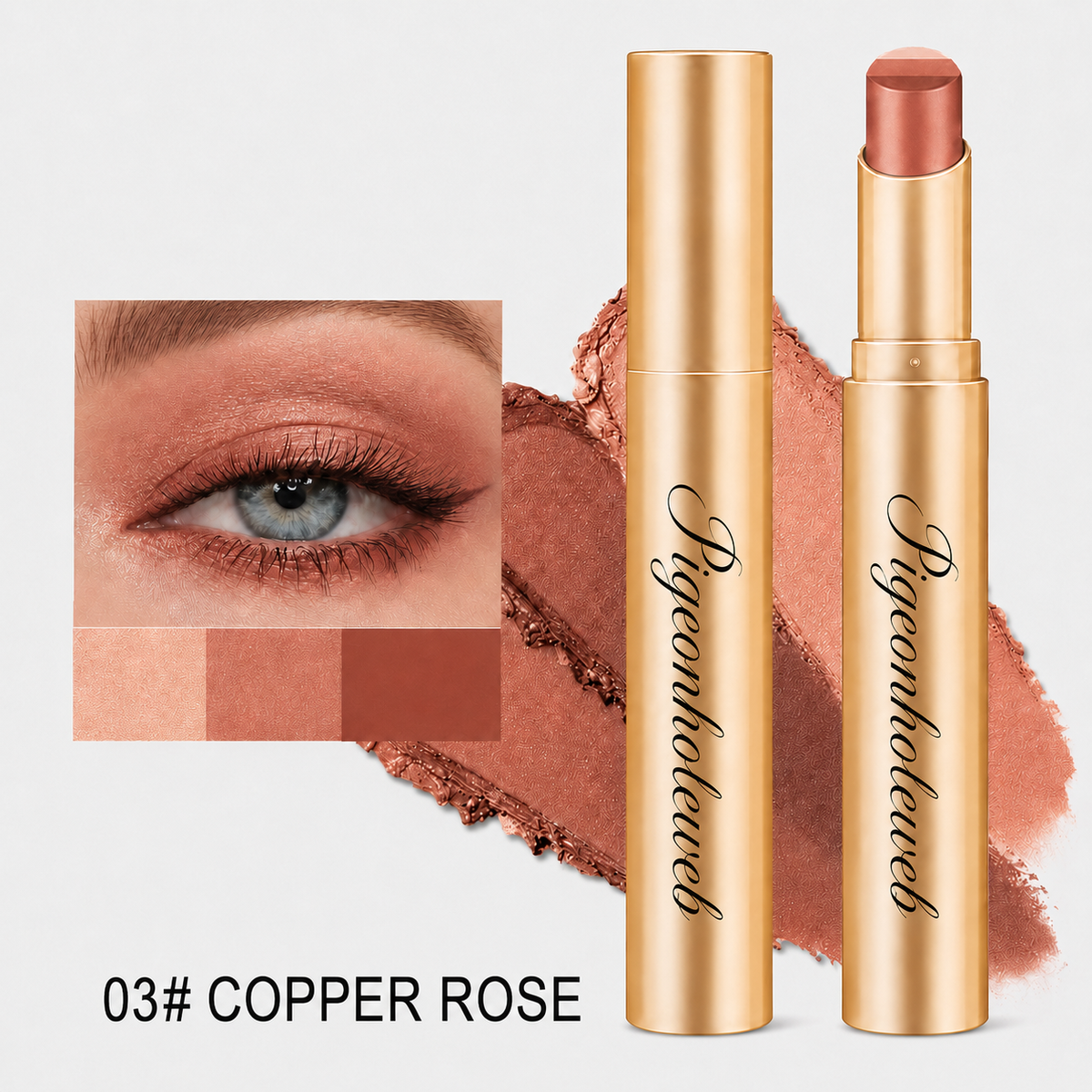 3-Color Eyeshadow Stick - One-Swipe Shimmer Glow For Effortless Eye Makeup