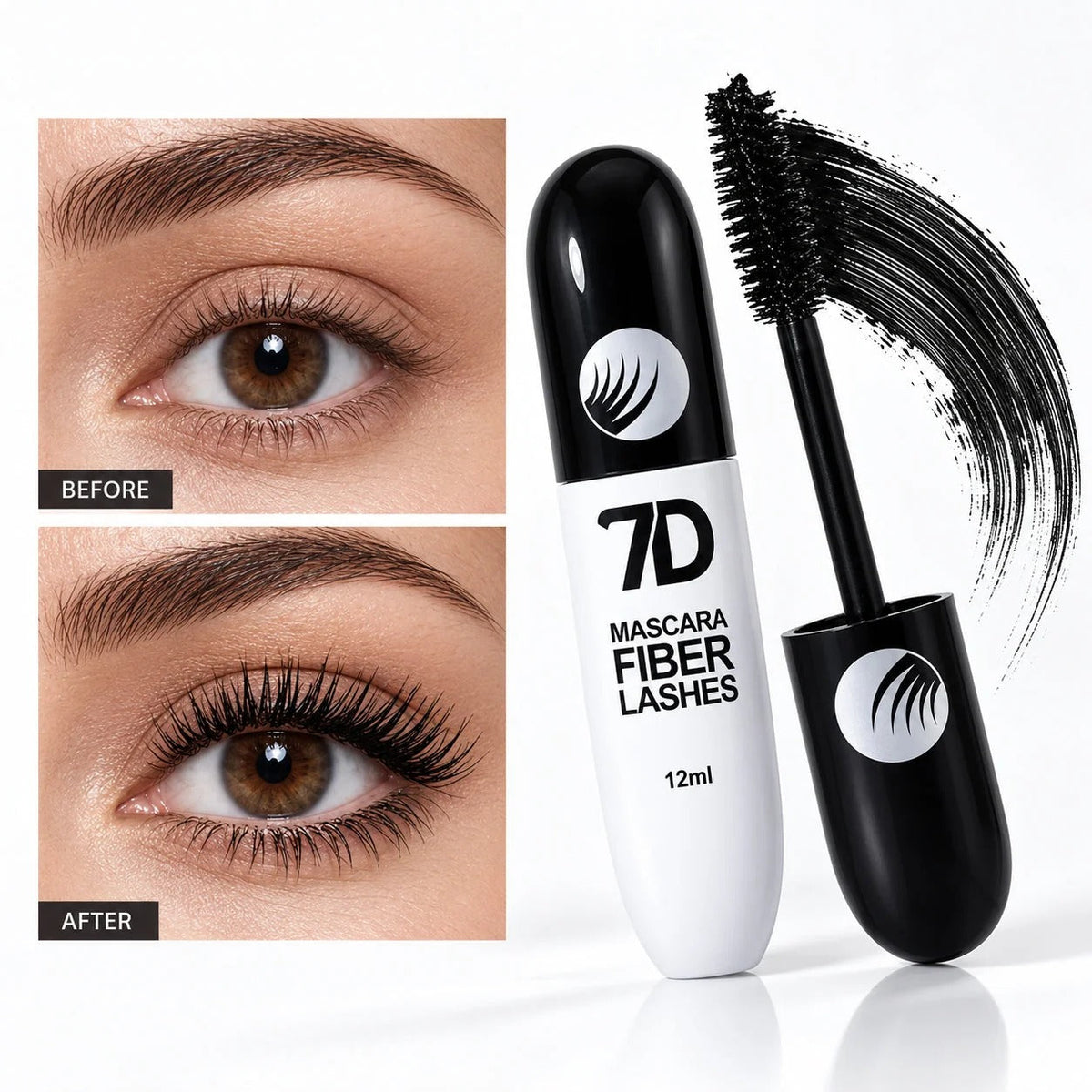 7D Silk Fiber Black Lengthening Mascara -Adult Beauty Makeup