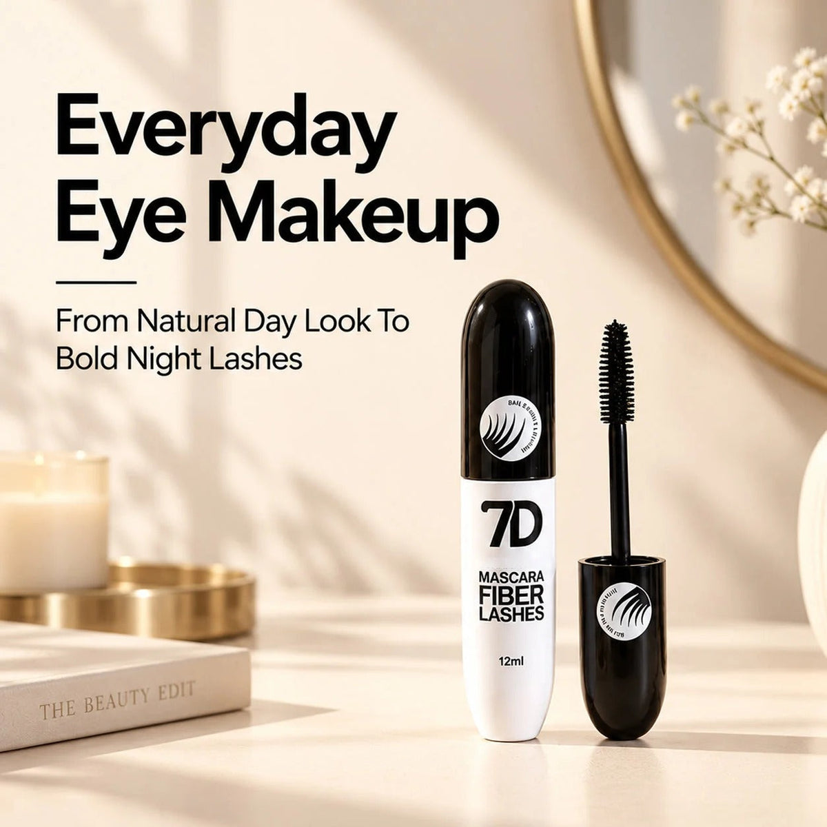 7D Silk Fiber Black Lengthening Mascara -Adult Beauty Makeup