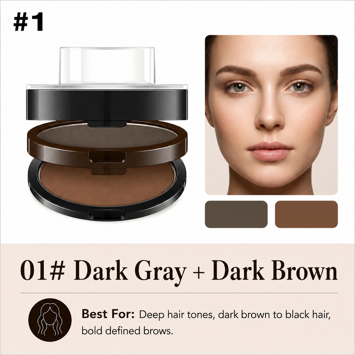 ✨ 2-Color Waterproof Eyebrow Stamp Kit — Symmetrical Brows in Seconds