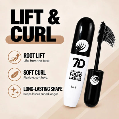 7D Silk Fiber Black Lengthening Mascara -Adult Beauty Makeup