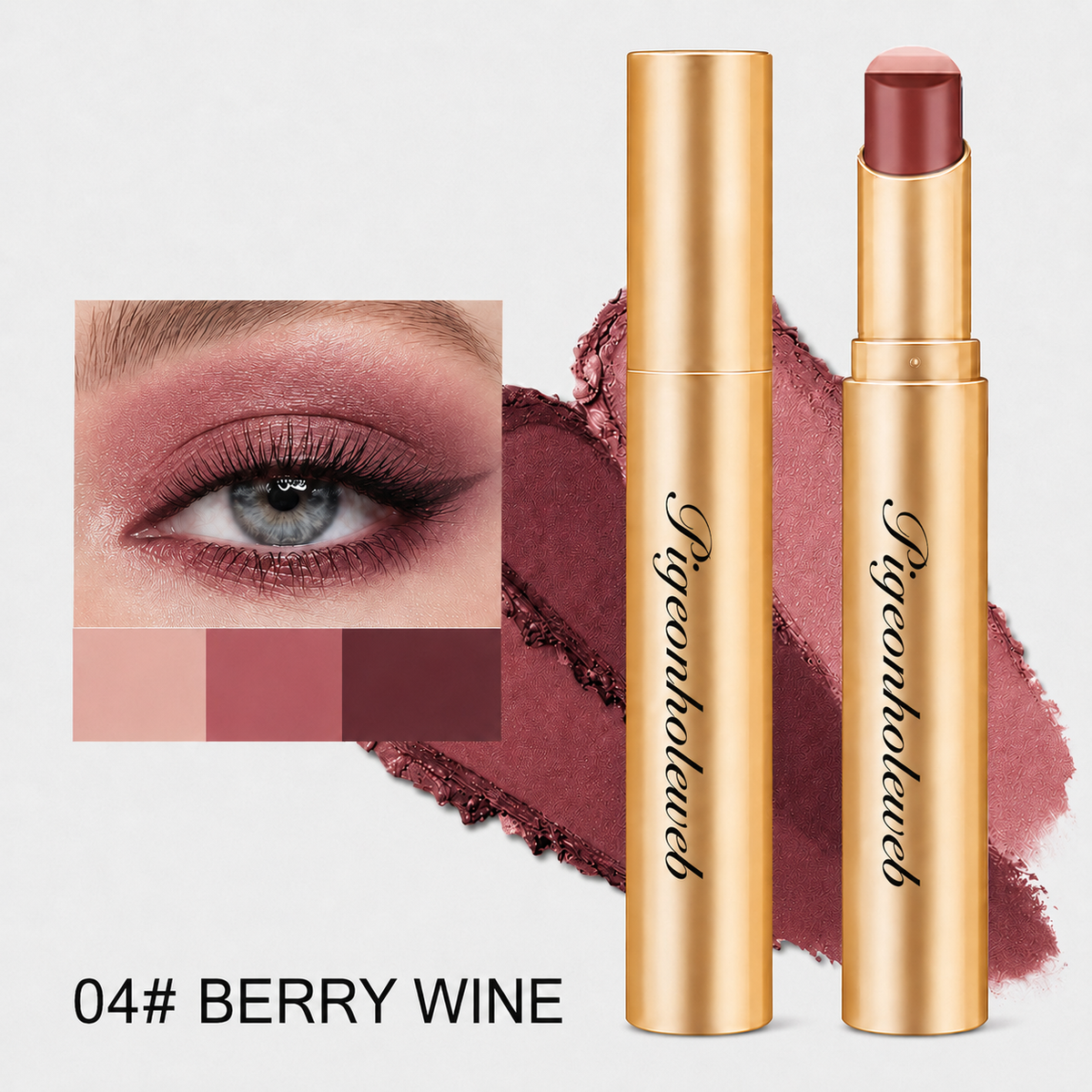 3-Color Eyeshadow Stick - One-Swipe Shimmer Glow For Effortless Eye Makeup