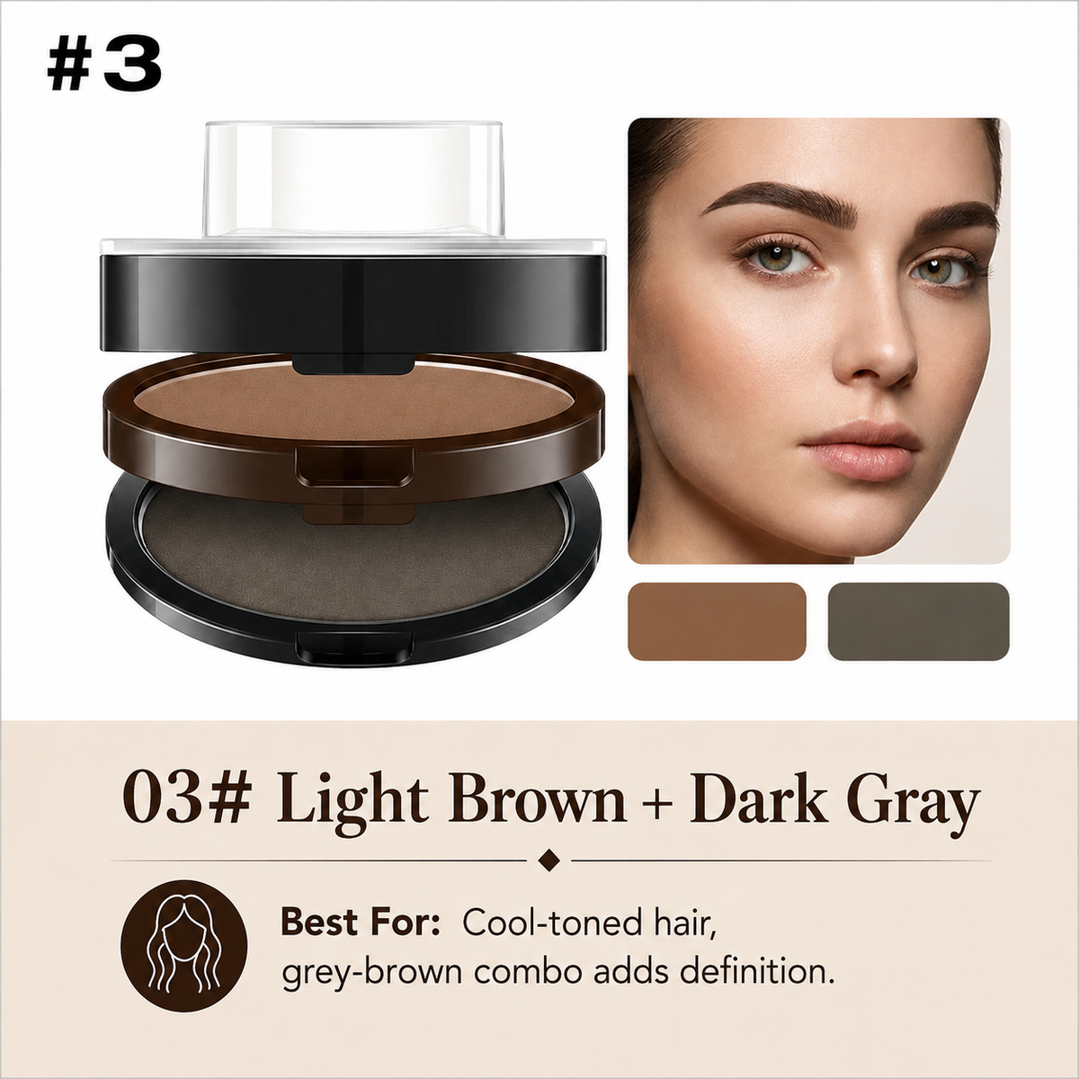 ✨ 2-Color Waterproof Eyebrow Stamp Kit — Symmetrical Brows in Seconds