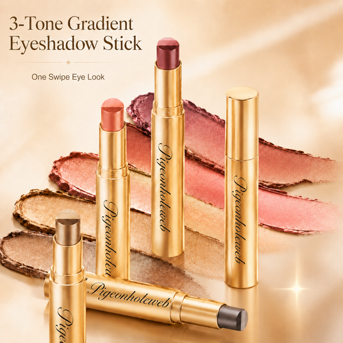 3-Color Eyeshadow Stick - One-Swipe Shimmer Glow For Effortless Eye Makeup
