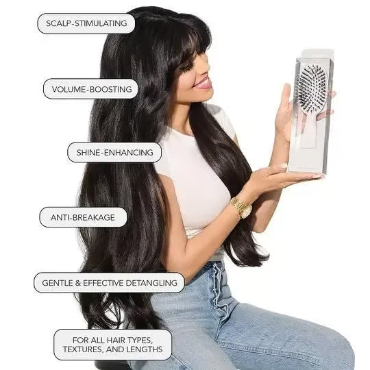 Viral World-Famous 5x Sold Out Paddle Brush - Smoother, Stronger, Shinier Hair - Boar Bristle Brush with Nylon Bristles and Microsphere Massaging Tips