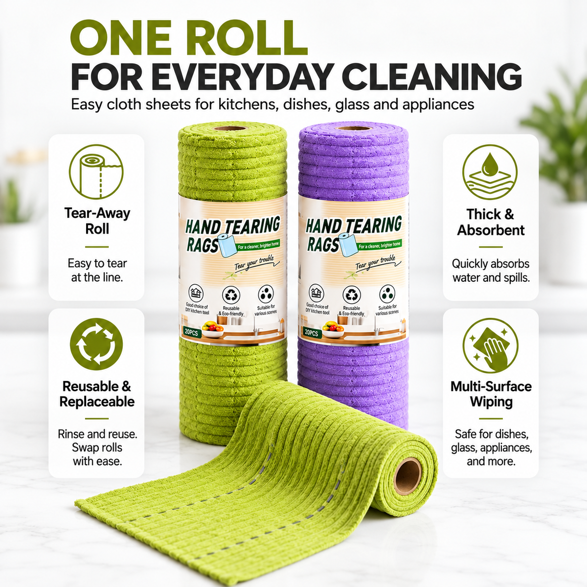 Stop Wasting Paper Towels! Reusable Kitchen Cleaning Cloths That Absorb Every Mess