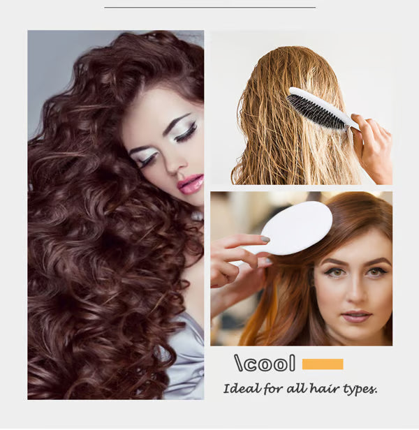 Viral World-Famous 5x Sold Out Paddle Brush - Smoother, Stronger, Shinier Hair - Boar Bristle Brush with Nylon Bristles and Microsphere Massaging Tips