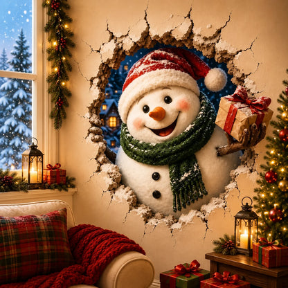 🎅Santa’s Surprise 3D Christmas Wall Decal | A Fun Holiday Touch for Your Home