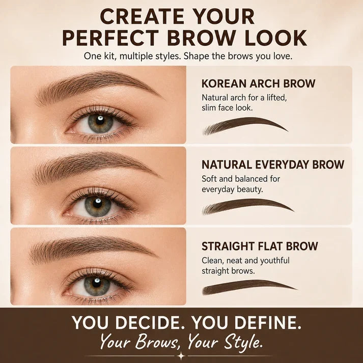 ✨ 2-Color Waterproof Eyebrow Stamp Kit — Symmetrical Brows in Seconds