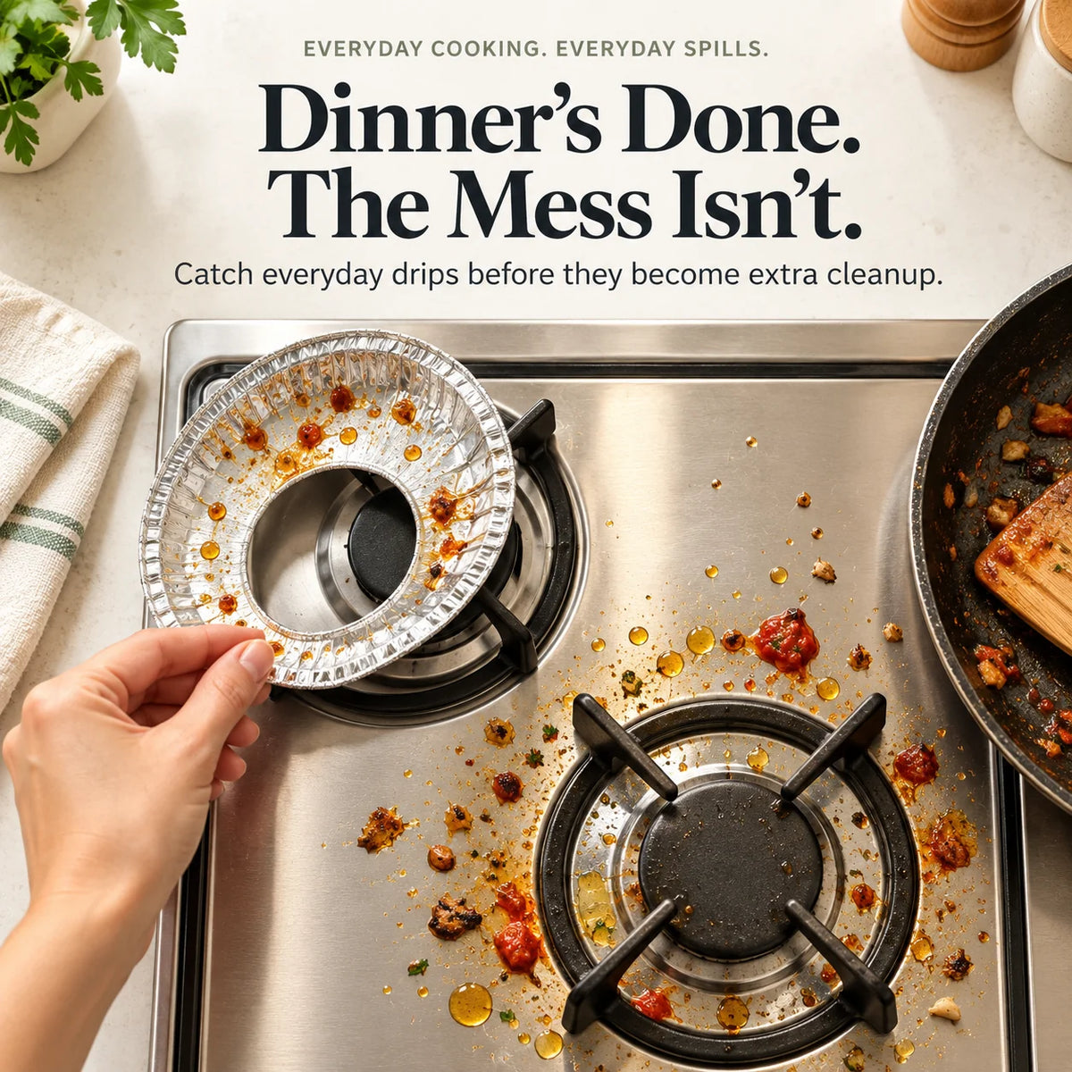 ✨Trim-to-Fit Gas Stove Liners – Less Mess, Less Scrubbing
