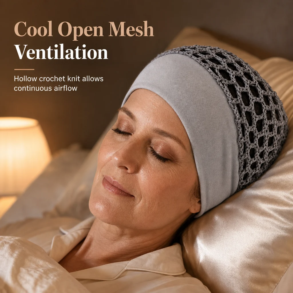Breathable Sleep Cap with a Soft, Wide Stretch Band（副本）