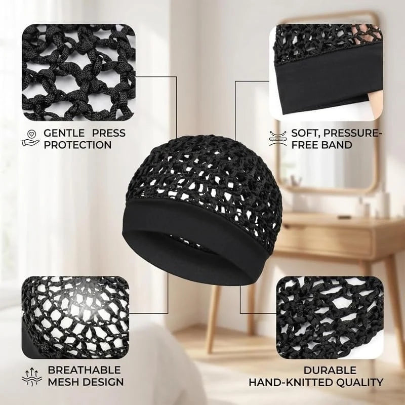 Breathable Sleep Cap with a Soft, Wide Stretch Band