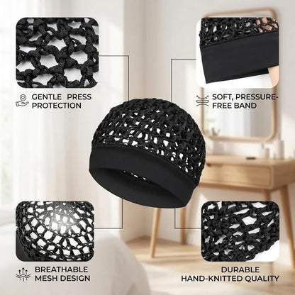 Breathable Sleep Cap with a Soft, Wide Stretch Band