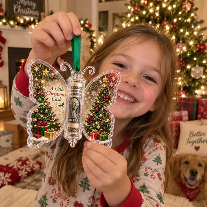 Christmas Cash Gift Butterfly Ornament – Holiday Money Holder Keepsake