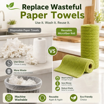 Stop Wasting Paper Towels! Reusable Kitchen Cleaning Cloths That Absorb Every Mess