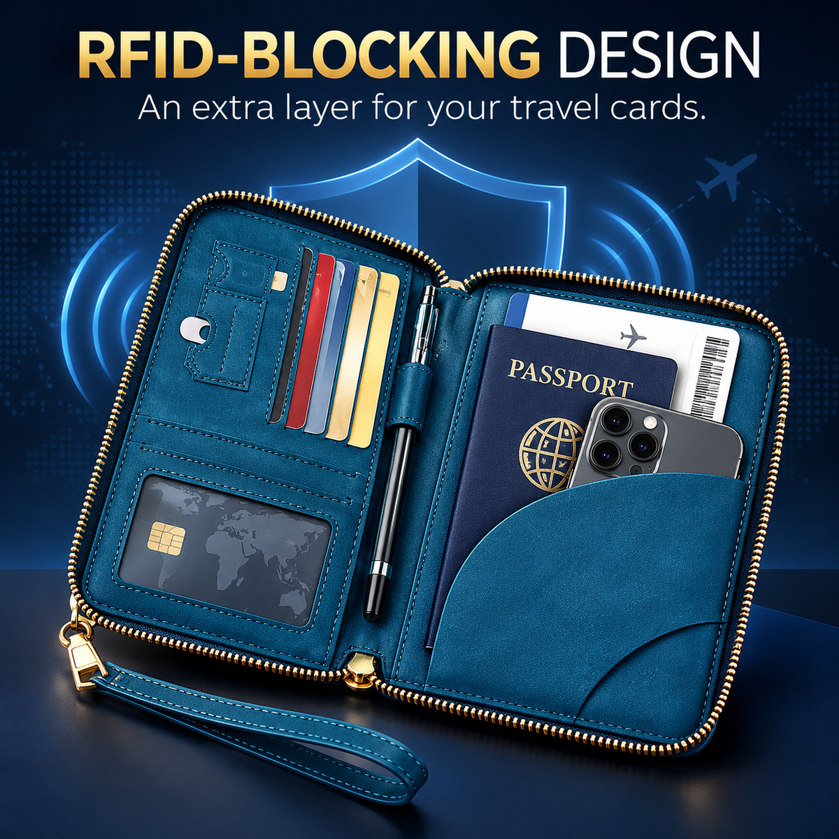 Multi-Functional RFID Passport Wallet