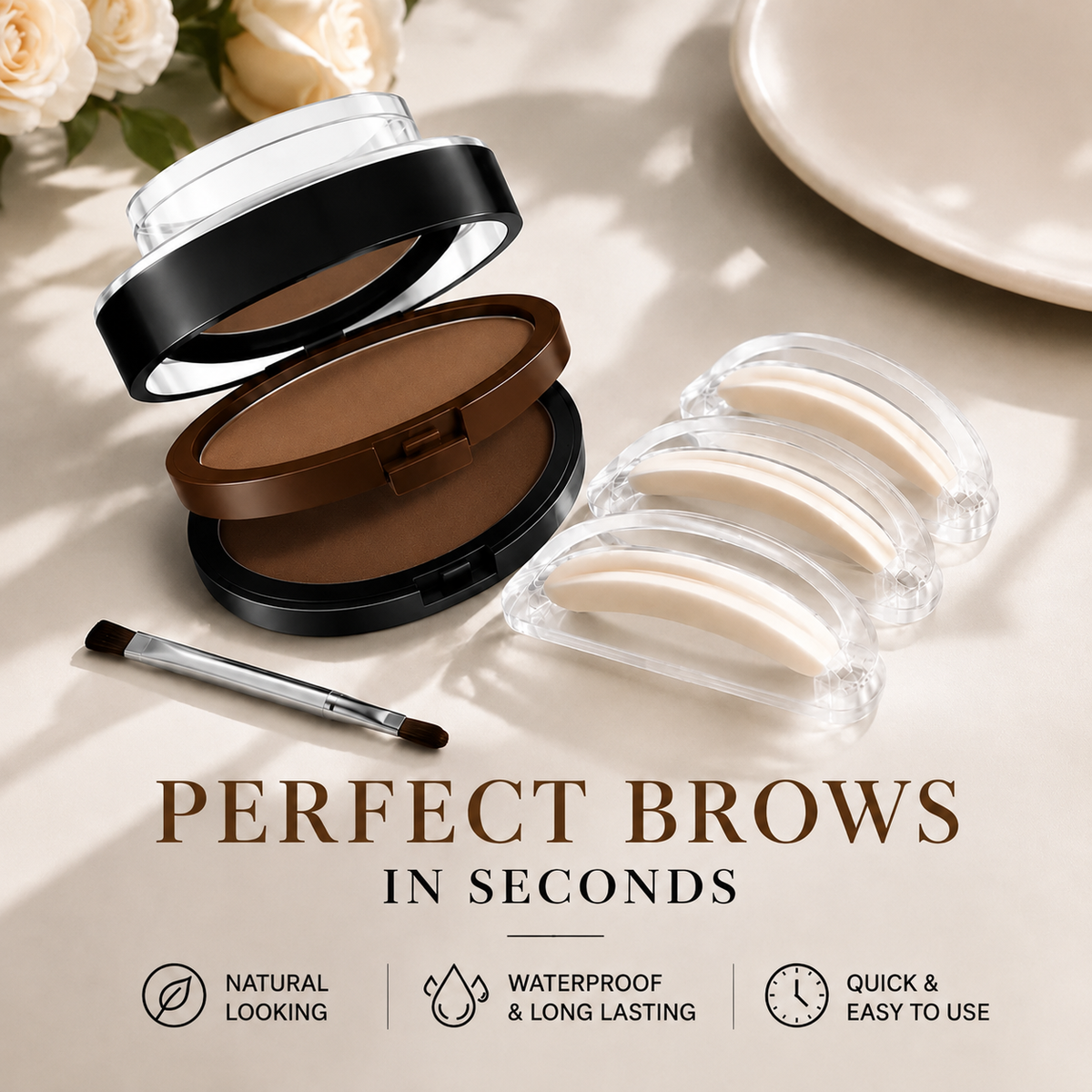 ✨ 2-Color Waterproof Eyebrow Stamp Kit — Symmetrical Brows in Seconds