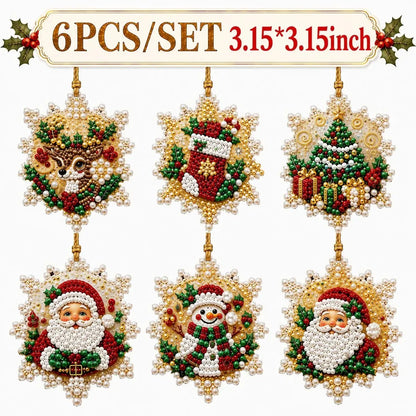 🎄6Pcs-Christmas DIY Diamond Painting Ornaments Kit for Holiday Home Decor