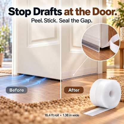 16.4Ft Door Weather Stripping IAdhesive Draft Stopper Seal Strip for Doors, Windows &Shower Doors
