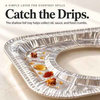 ✨Trim-to-Fit Gas Stove Liners – Less Mess, Less Scrubbing