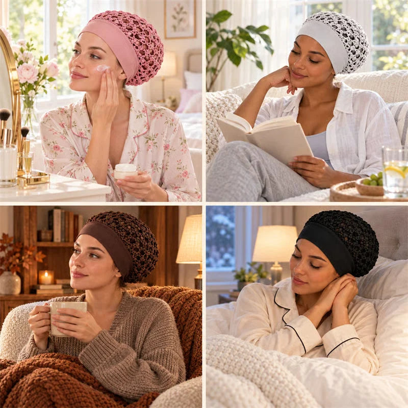 Breathable Sleep Cap with a Soft, Wide Stretch Band