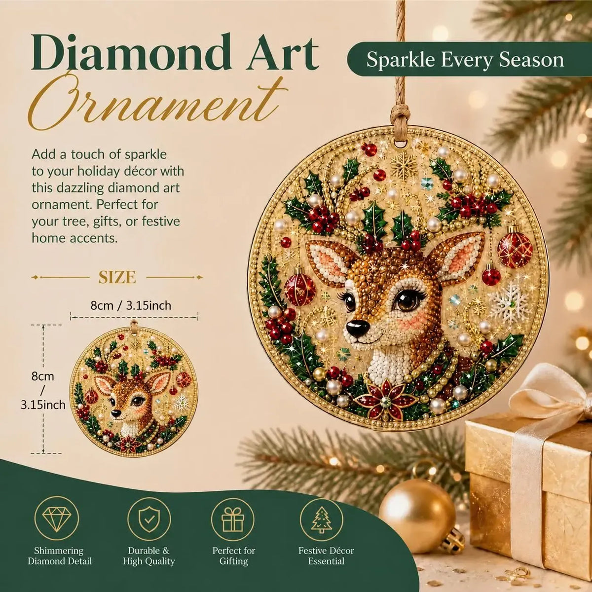 🎄6Pcs-Christmas DIY Diamond Painting Ornaments Kit for Holiday Home Decor
