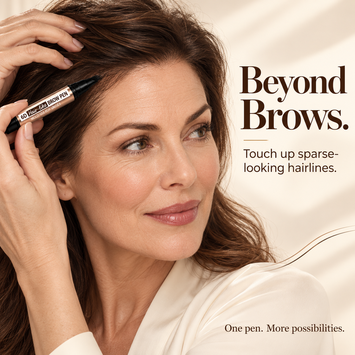 6D Hair-Like Finish Multi-Use Unisex 2-in-1 Brows & Beard Pen