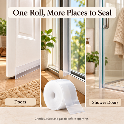16.4Ft Door Weather Stripping IAdhesive Draft Stopper Seal Strip for Doors, Windows &Shower Doors