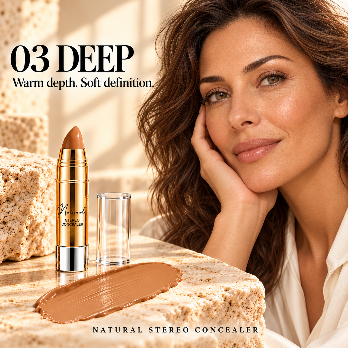 Natural Seamless Concealer Stick – 3-In-1 Conceal, Brighten & Sculpt
