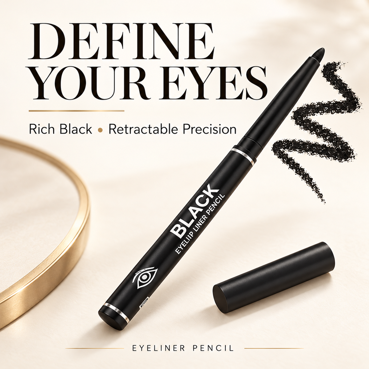 12-Pack Waterproof Retractable Eyeliner Pencil