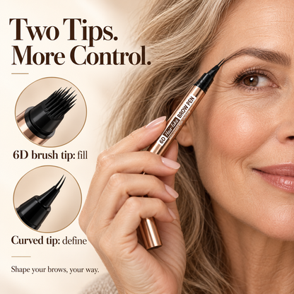 6D Hair-Like Finish Multi-Use Unisex 2-in-1 Brows & Beard Pen