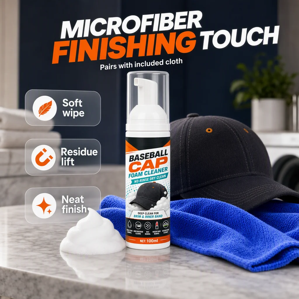 No-Wash Cap Cleaner Removes Sweat Stains & Odors Fast