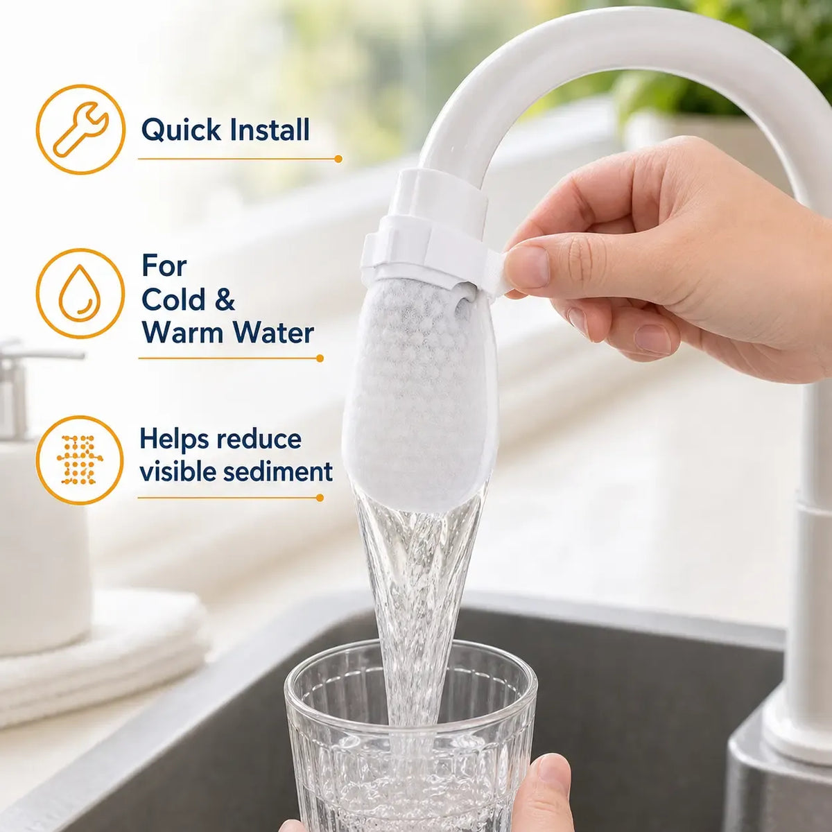 🚰Cotton Faucet Filter Bags -Sediment & Splash Filter