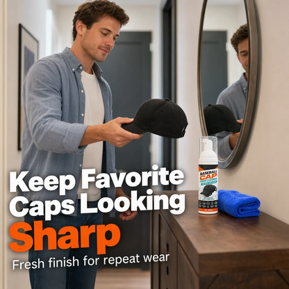 No-Wash Cap Cleaner Removes Sweat Stains & Odors Fast