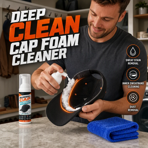 No-Wash Cap Cleaner Removes Sweat Stains & Odors Fast