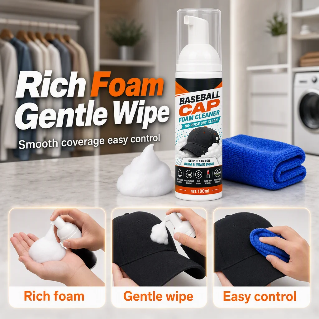 No-Wash Cap Cleaner Removes Sweat Stains & Odors Fast